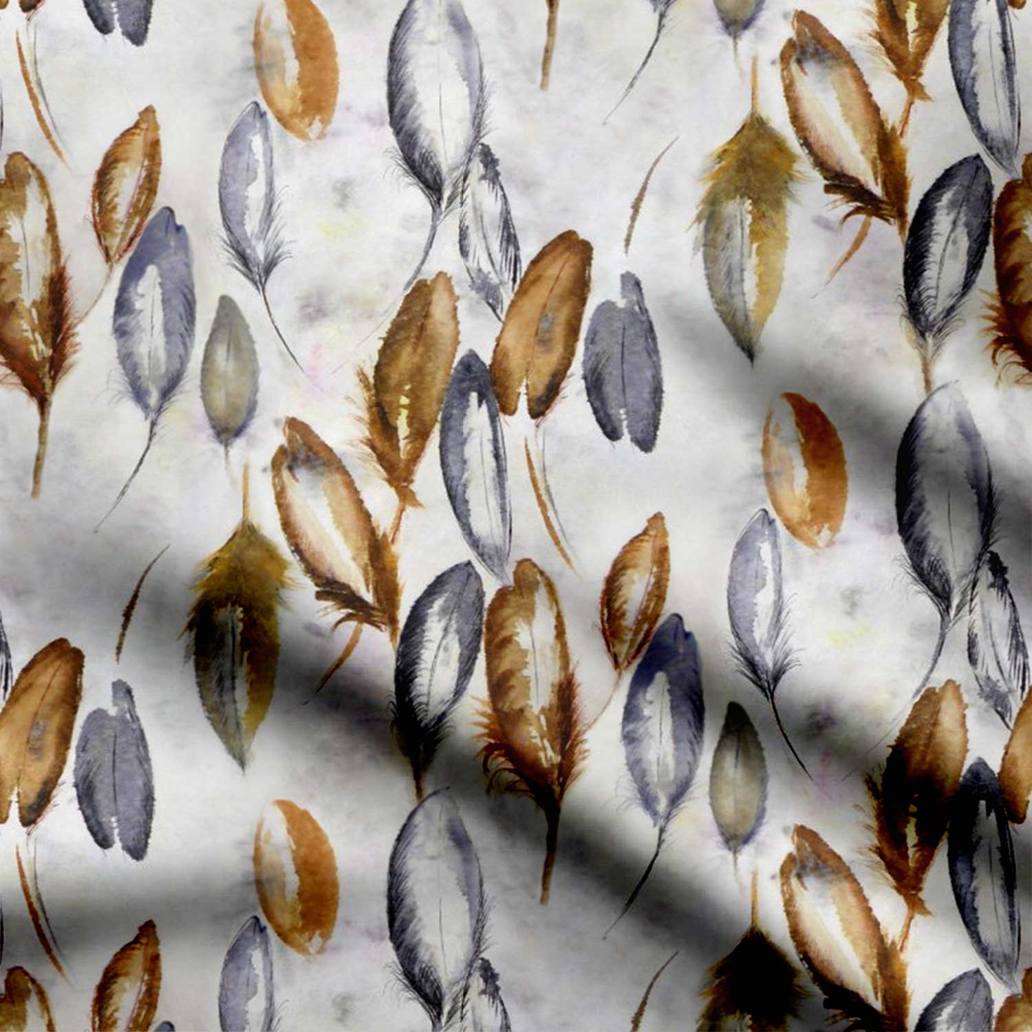 Pastel Feather Print Fabric