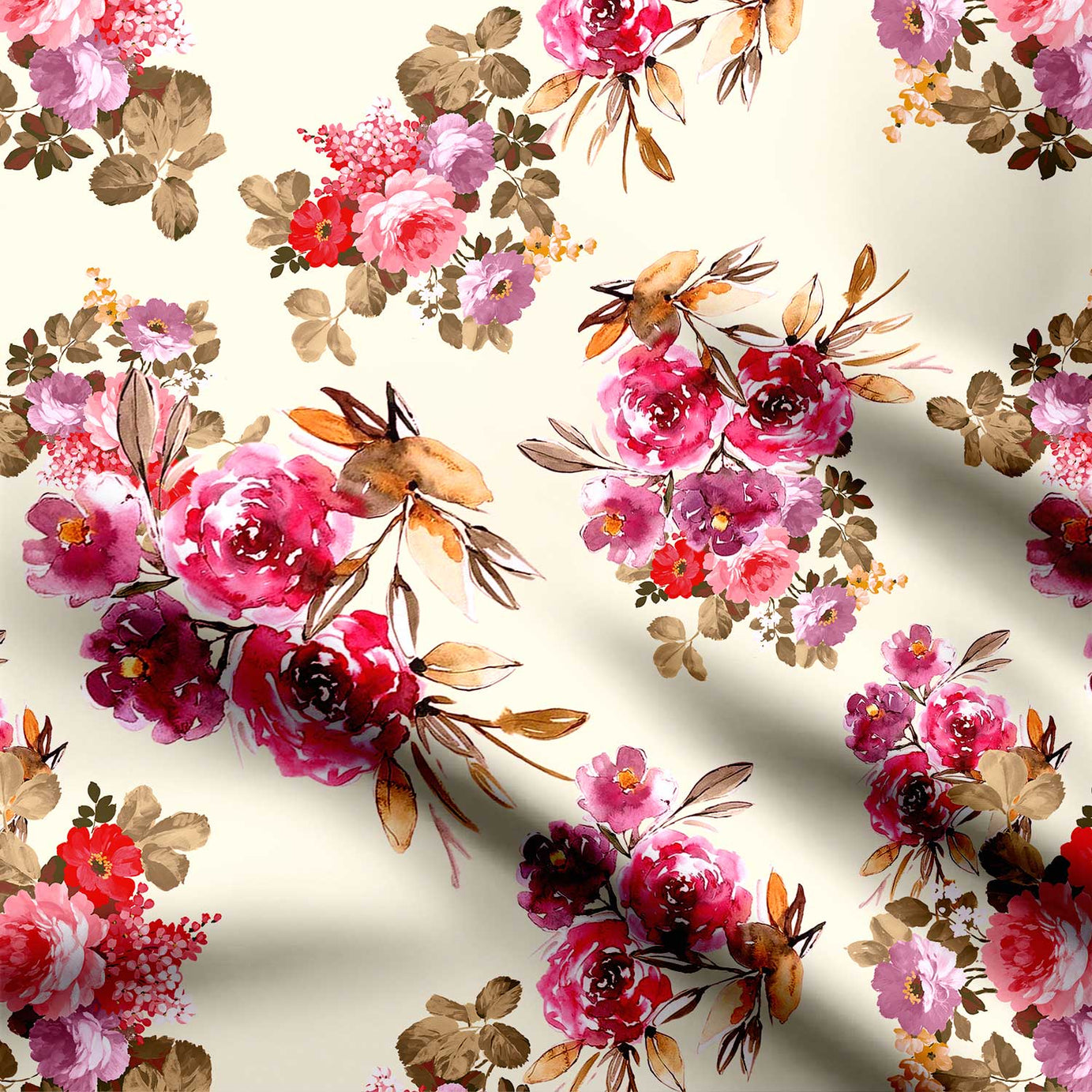 Stylish Pansy Print Fabric