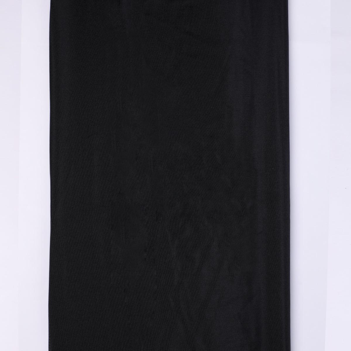 Black Colour Upada Silk Plain Dyed Fabric