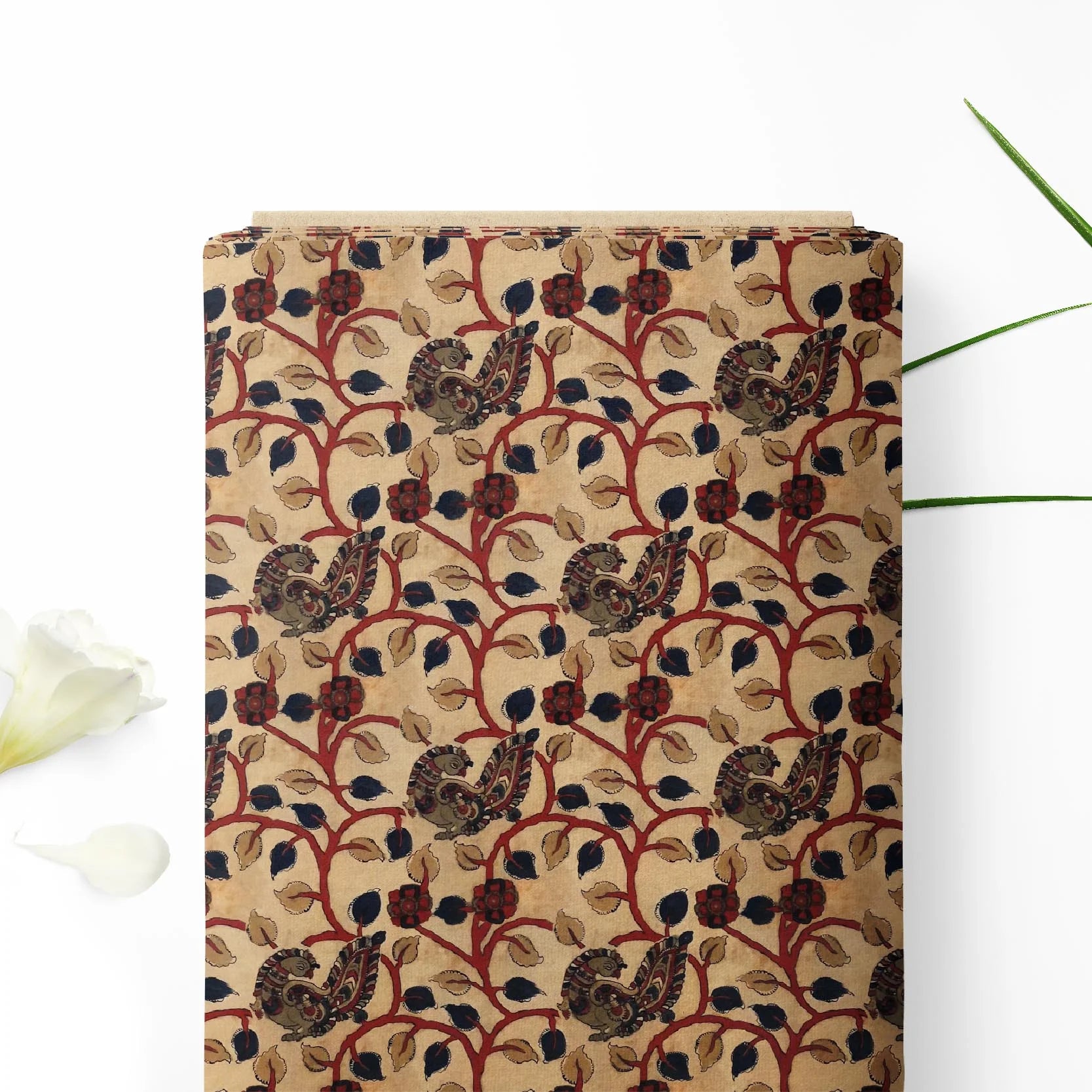 Vintage Peacock and leafs