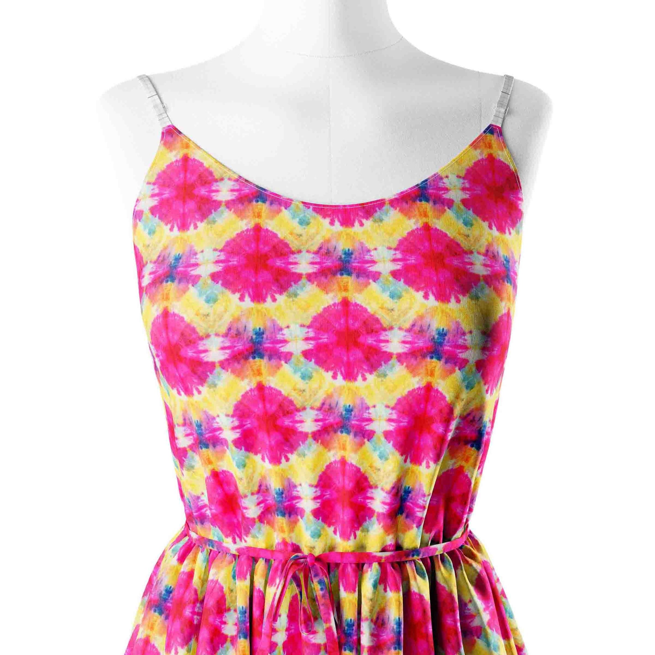 Yellow and pink shibori