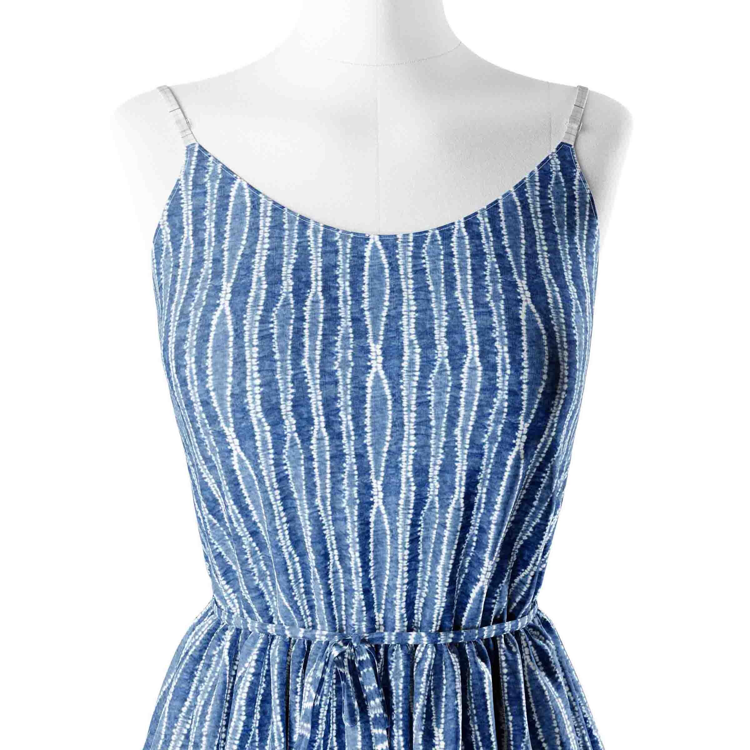 Tie dye stripe indigo