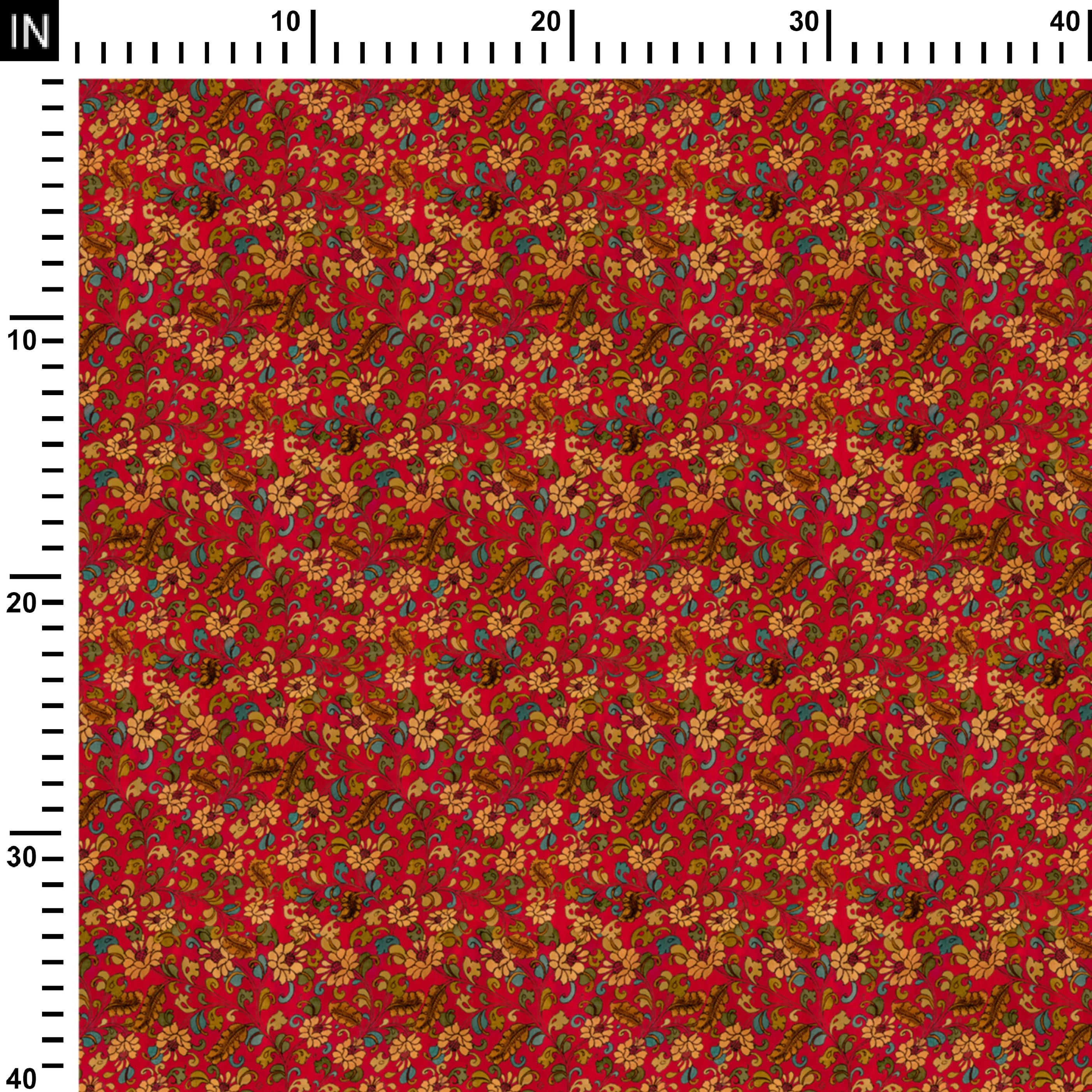 Red Vintage Kalamkari