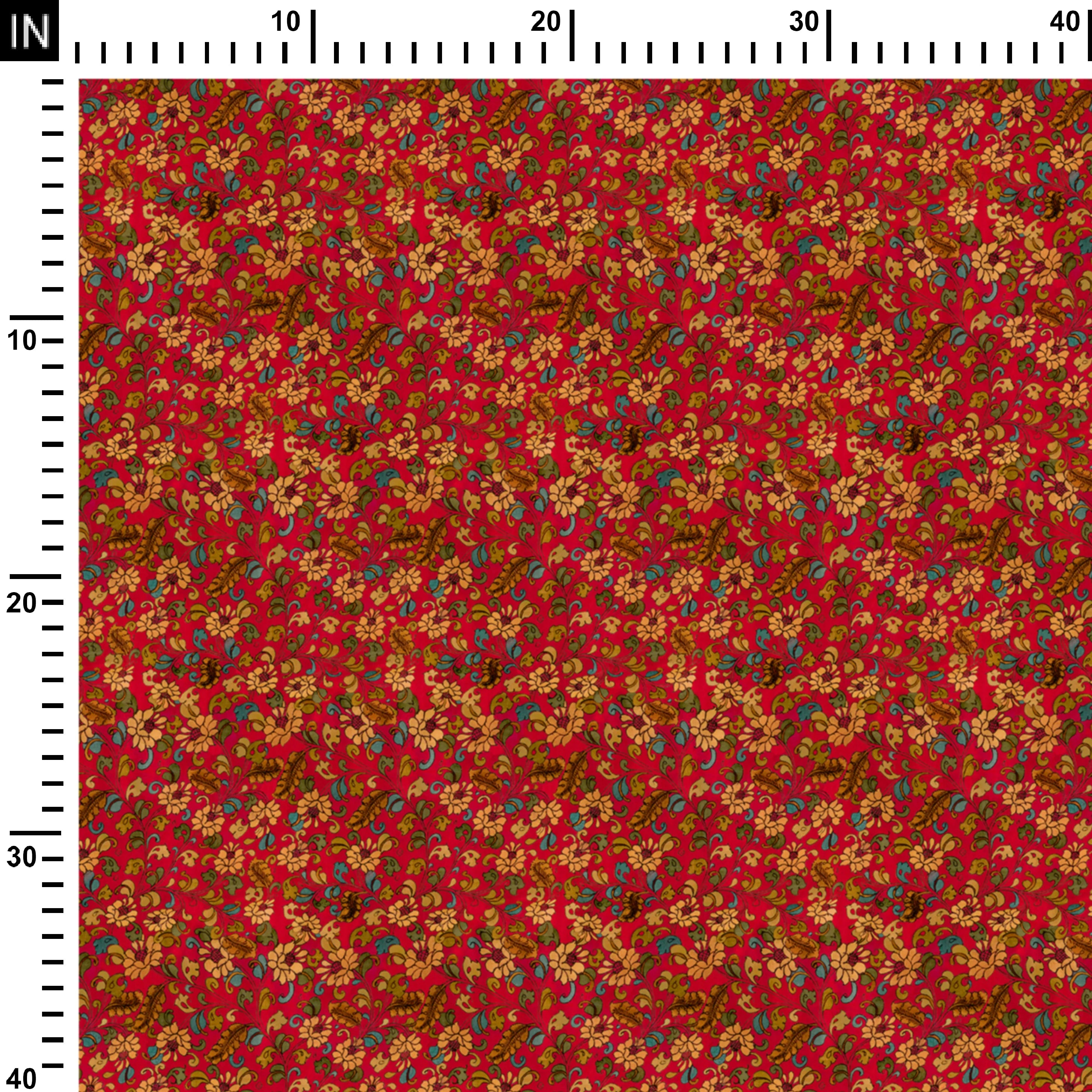 Red Vintage Kalamkari