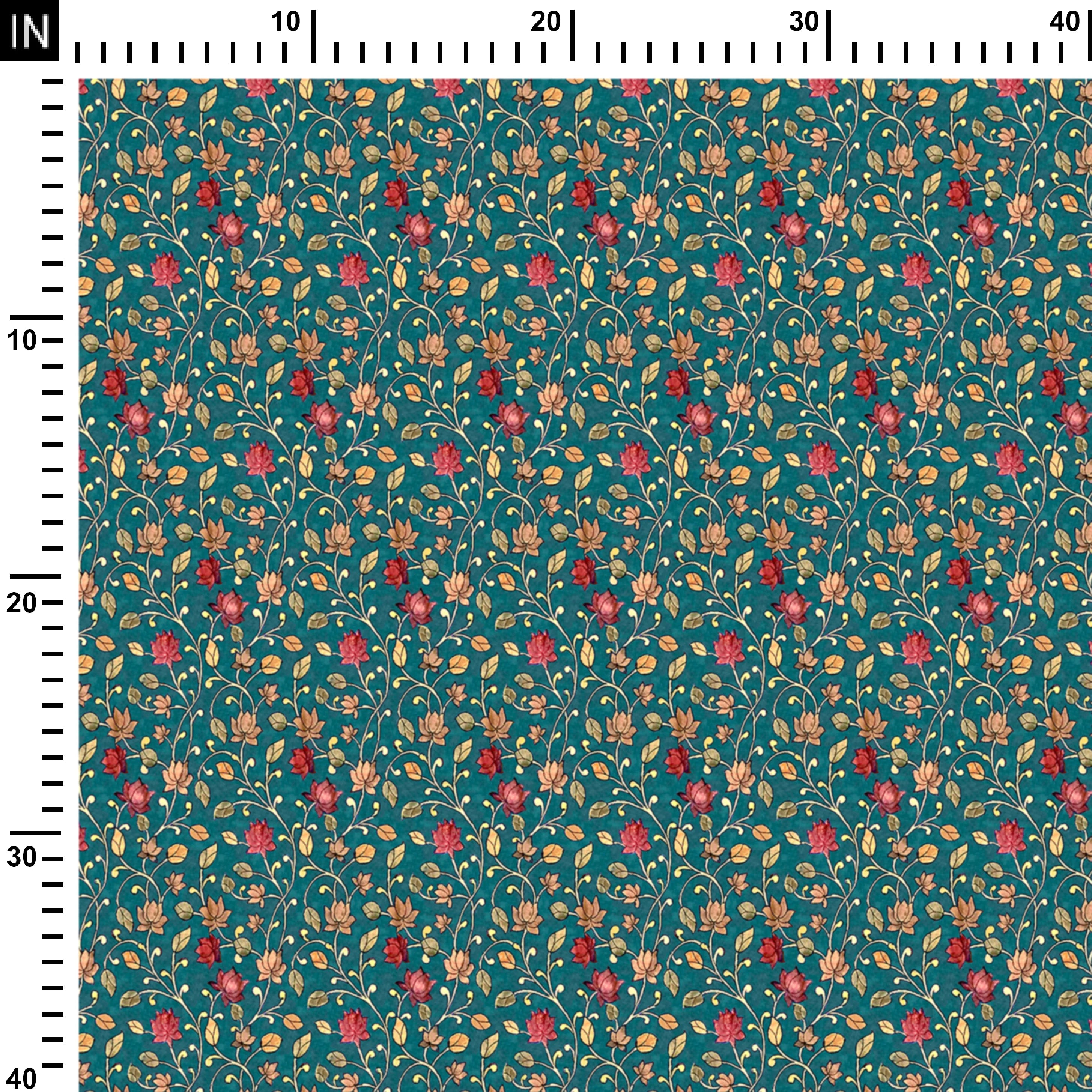 Kalamkari Mariya Green Print Fabric