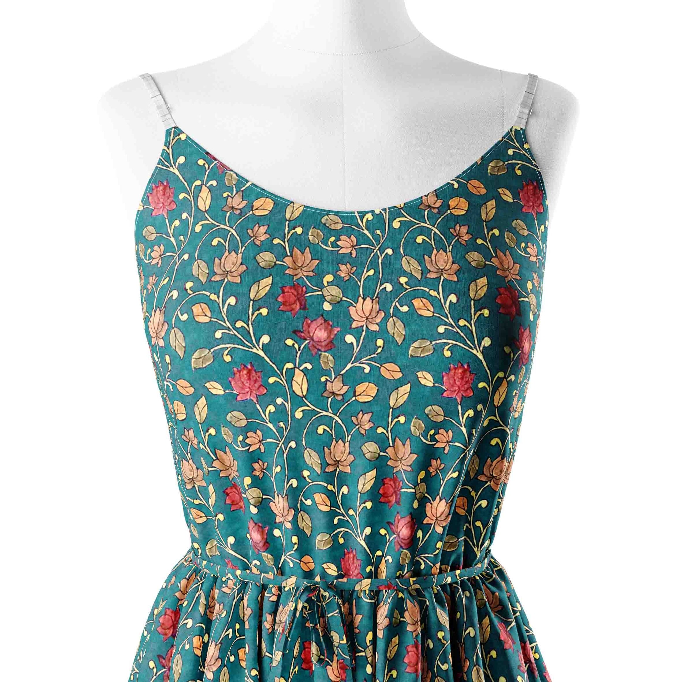 Kalamkari Mariya Green Print Fabric