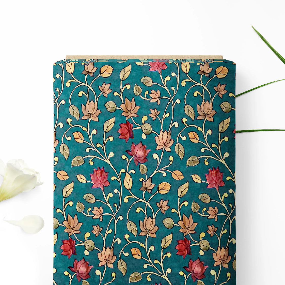 Kalamkari Mariya Green Print Fabric