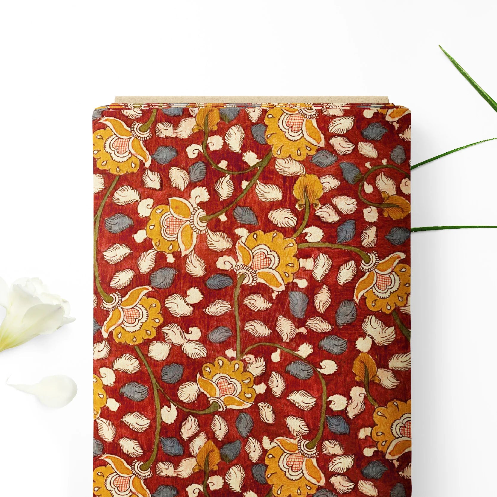 Yellow and Maroon Kalamkari