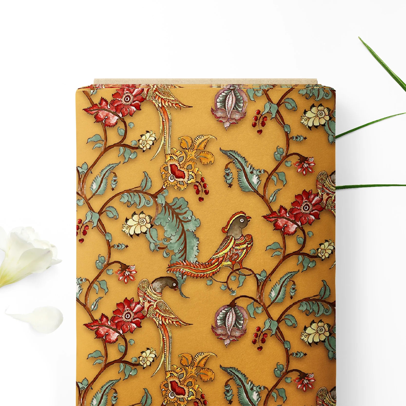 Yellow shuka Kalamkari