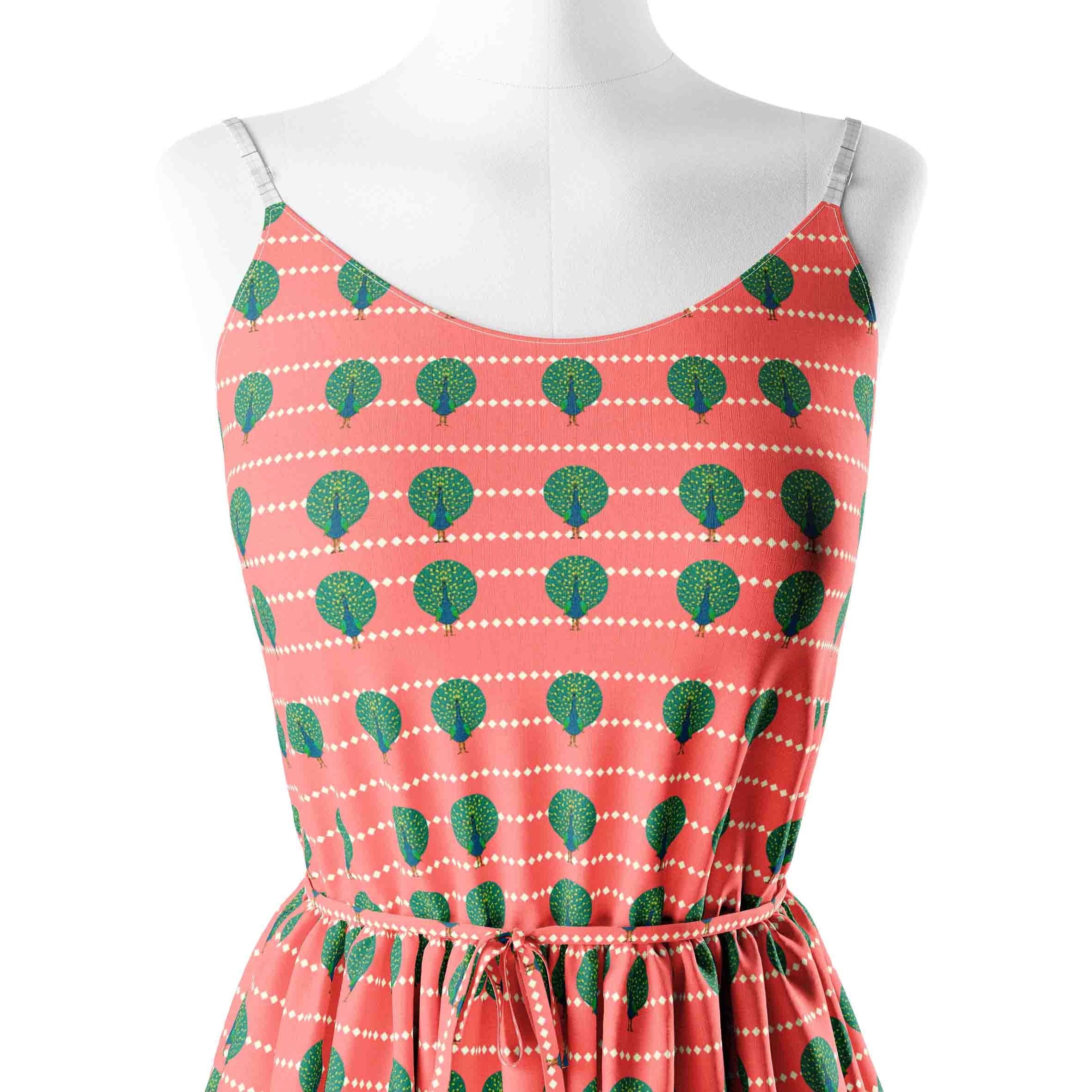 Peacock Motif Peach
