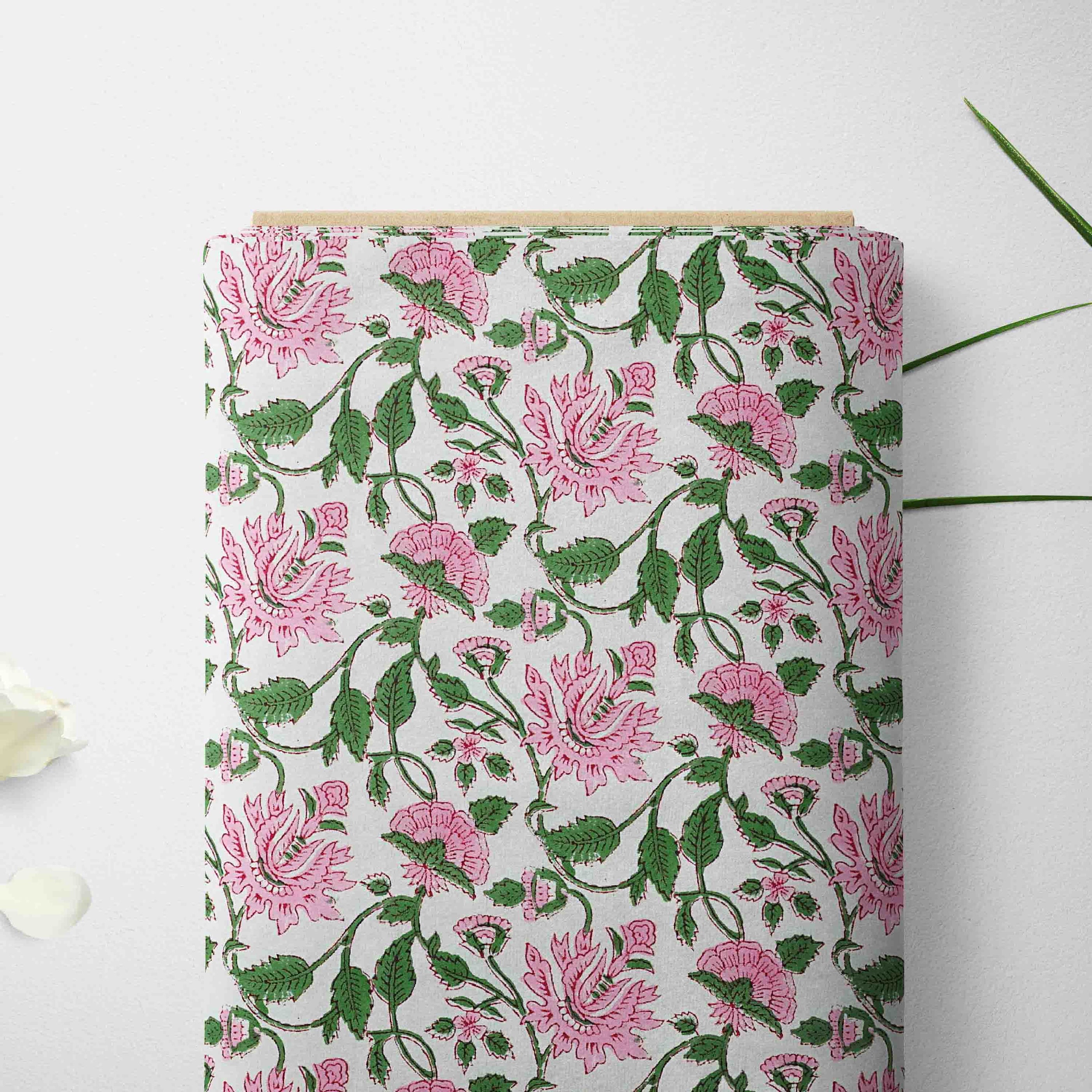 Pink kamal kalamkari