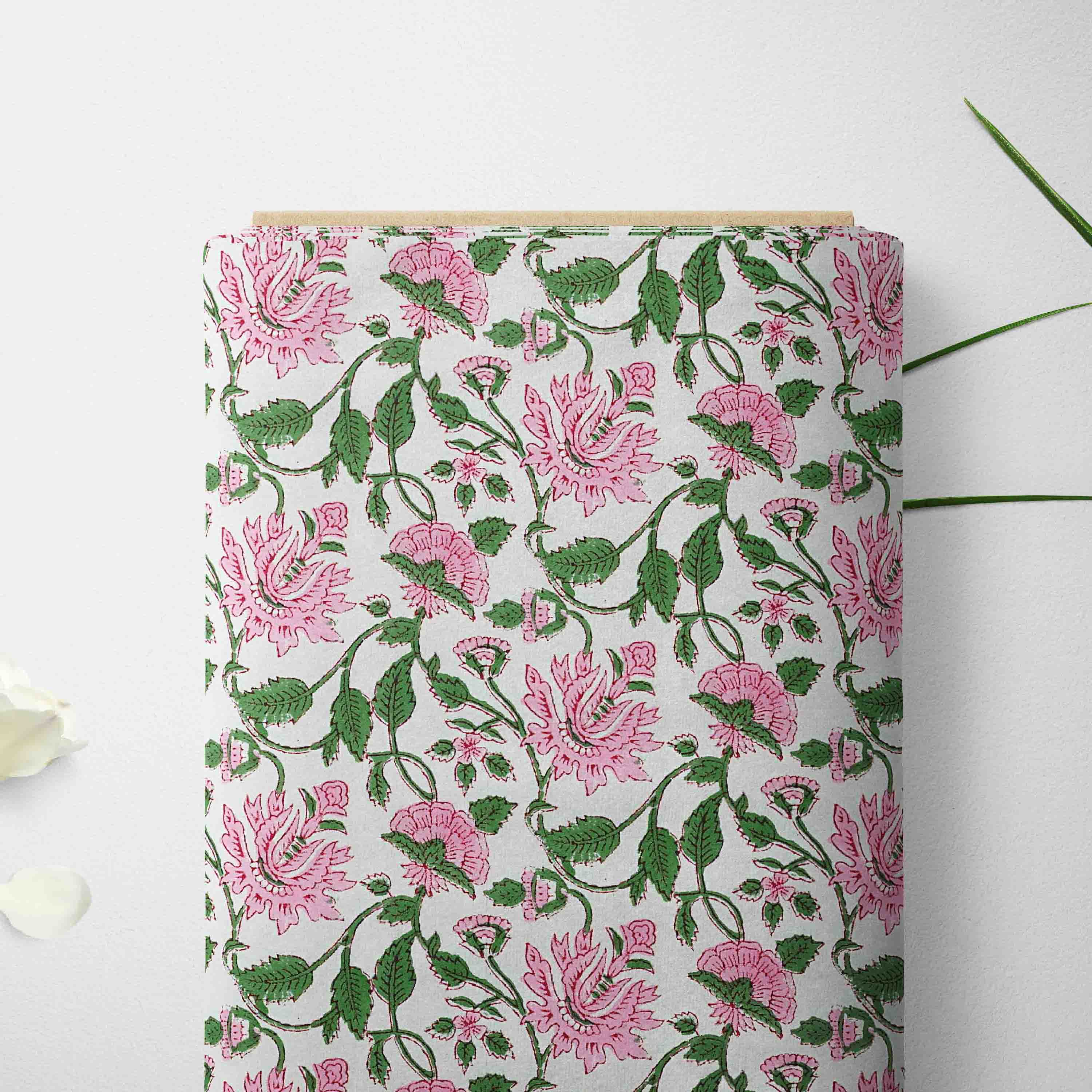 Pink kamal kalamkari