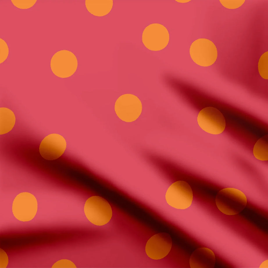 Orange dots raspberry pink