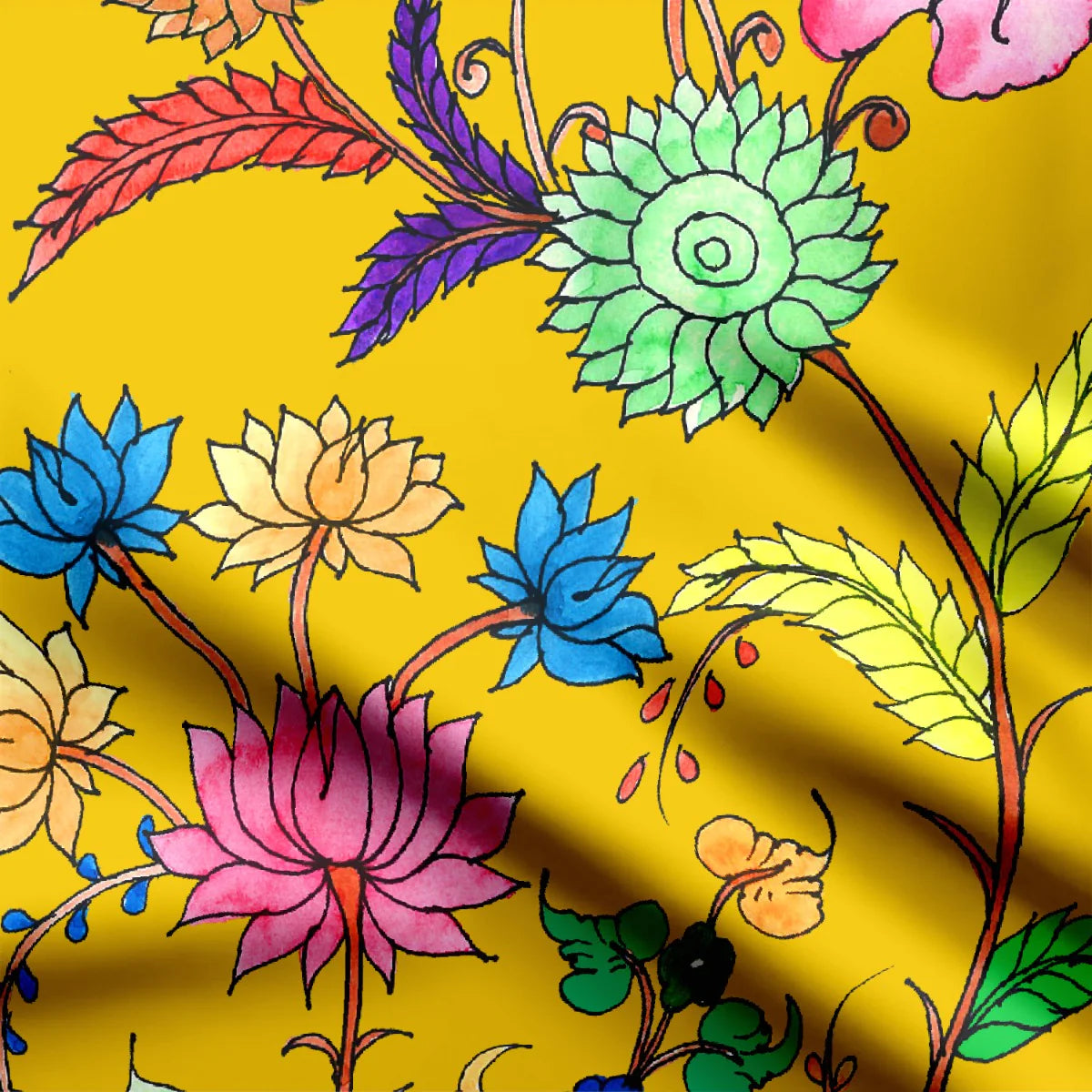 Yellow Kalamkari