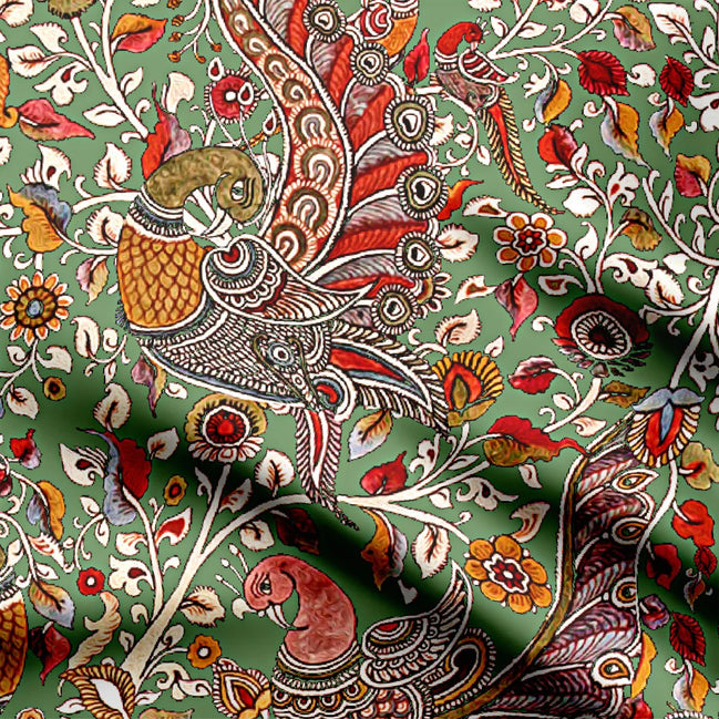 Կանաչ սիրամարգ Kalamkari