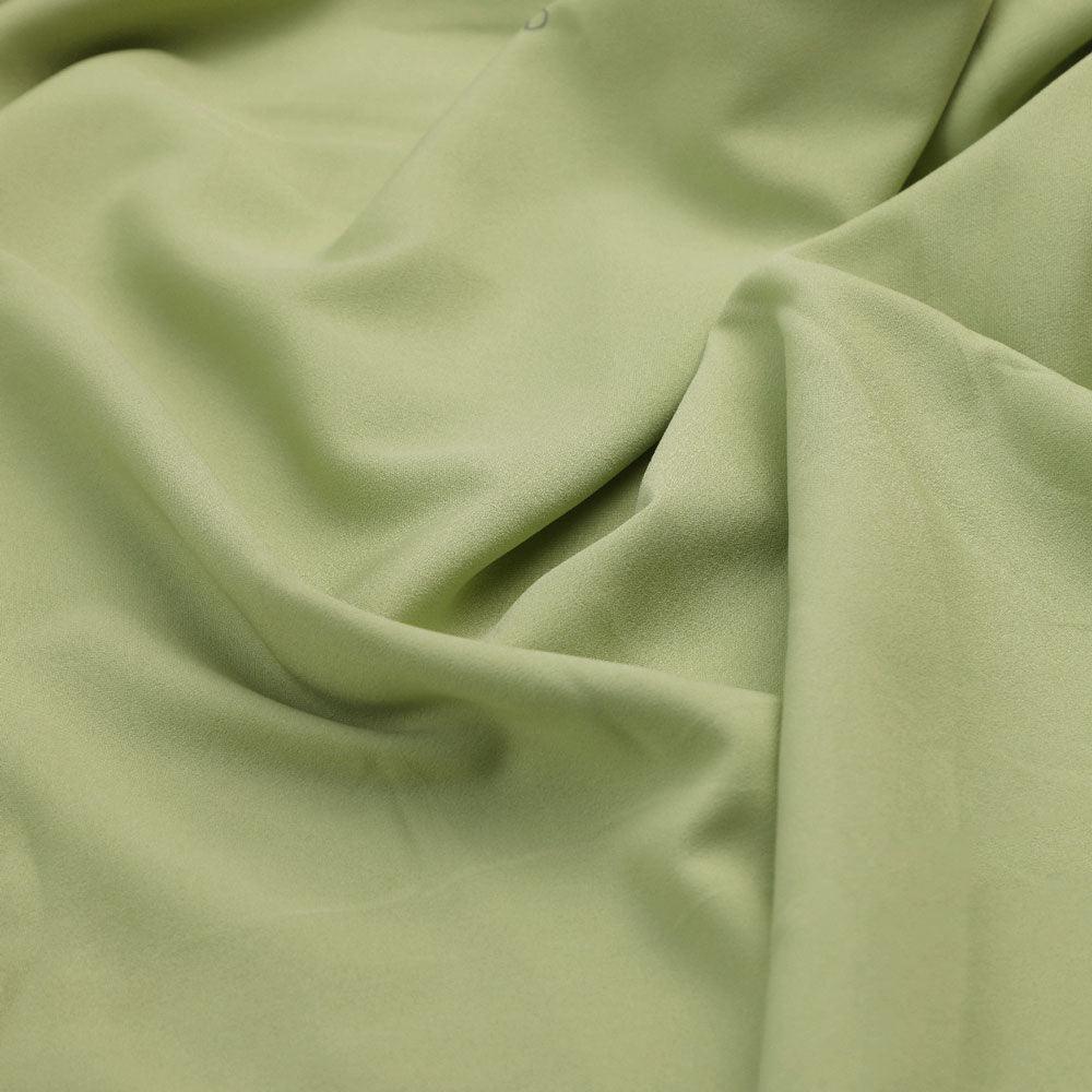 Green Plain American Crepe Solid Fabric