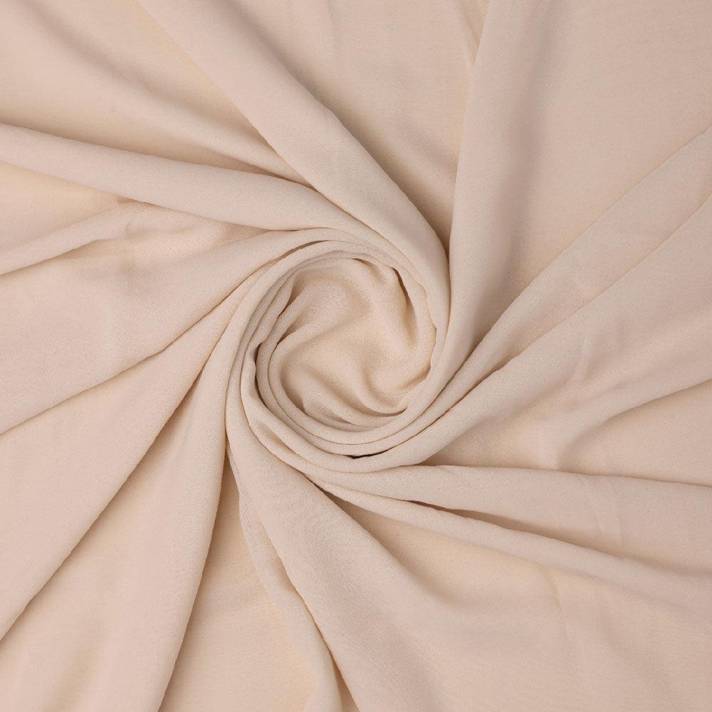 Cream Plain Georgette Solid Fabric