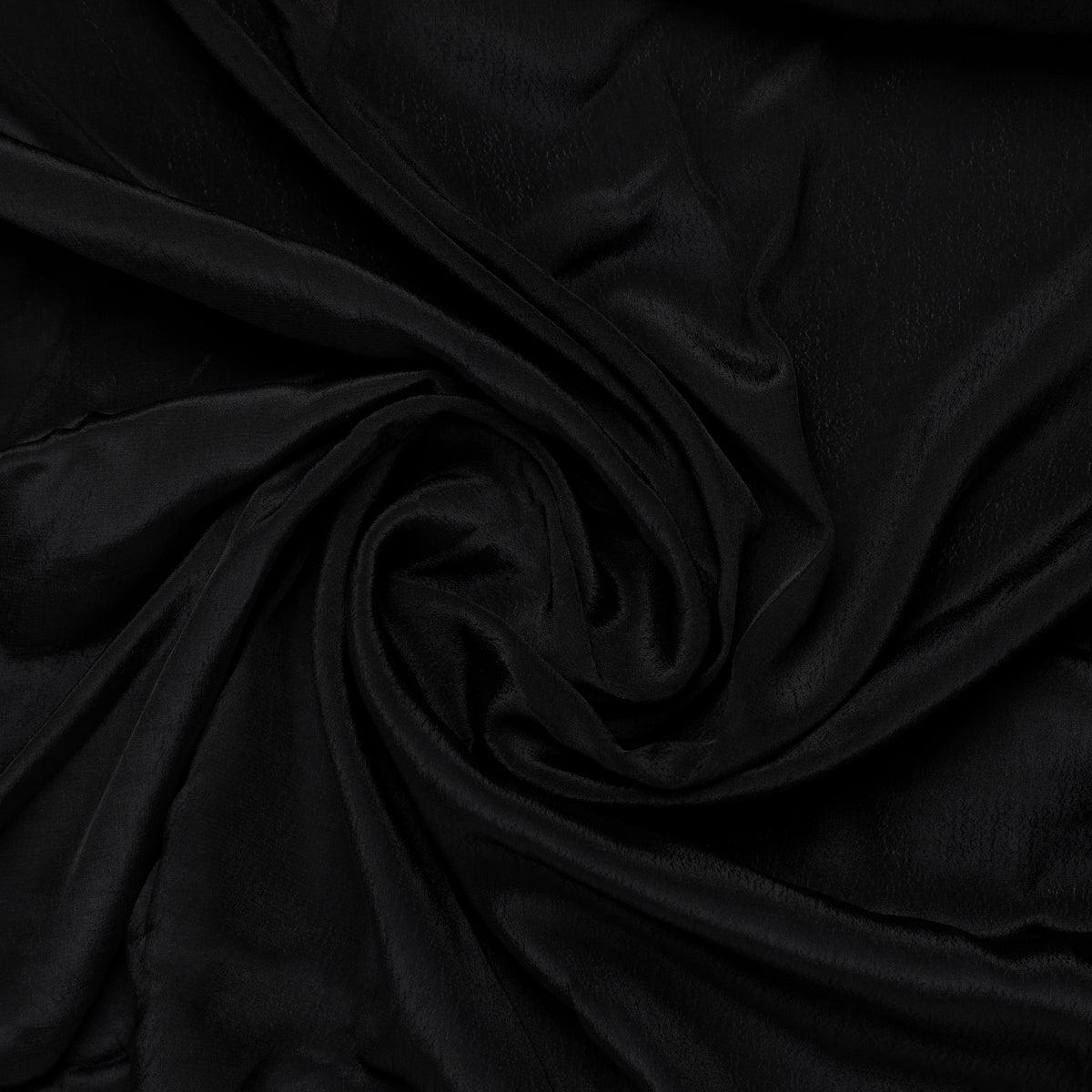 Black Colour Pure Crepe Plain Dyed Fabric