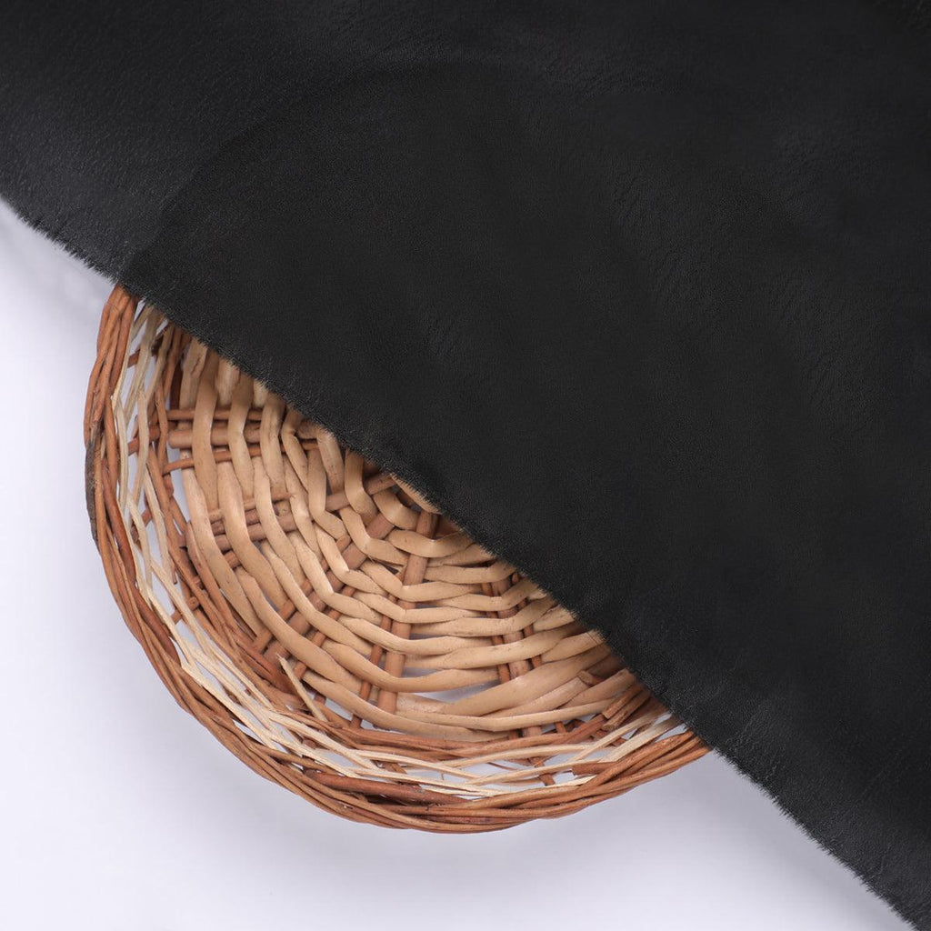 Black Colour Pure Crepe Plain Dyed Fabric