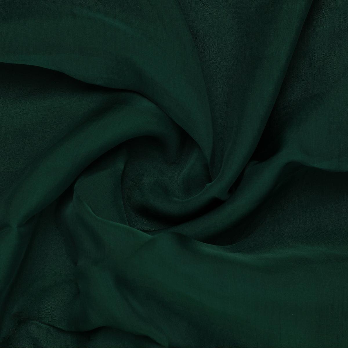 Green Colour Pure Organza Plain Dyed Fabric