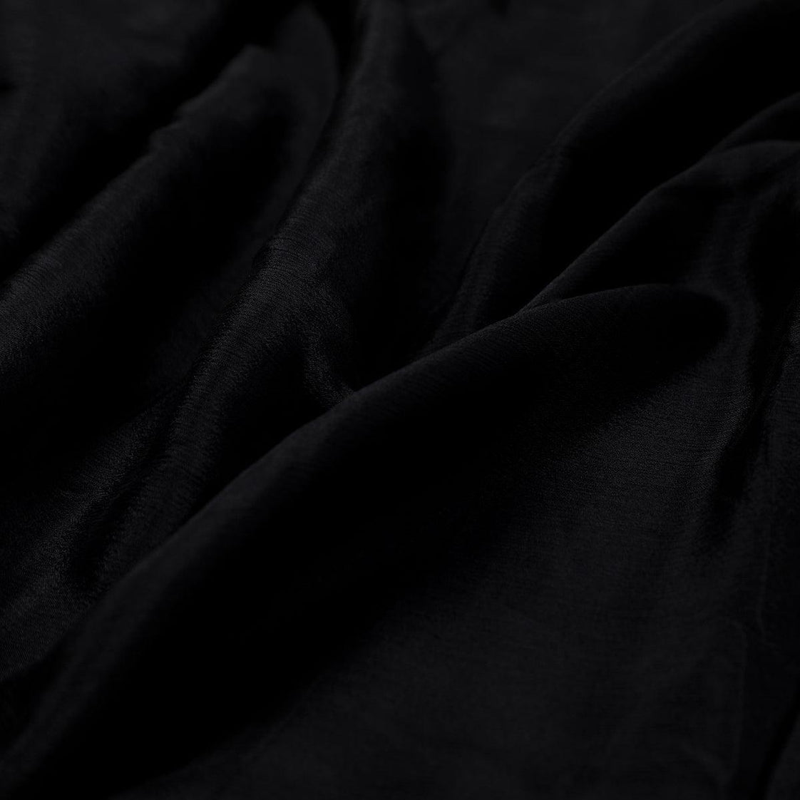 Black Colour Pure Chinon Plain Dyed Fabric