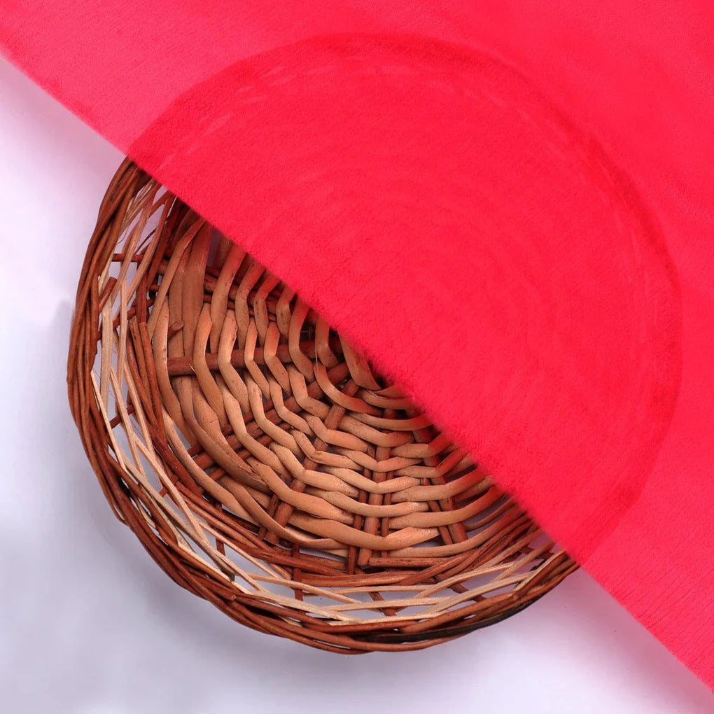 Gajari Colour Pure Chinon Plain Dyed Fabric