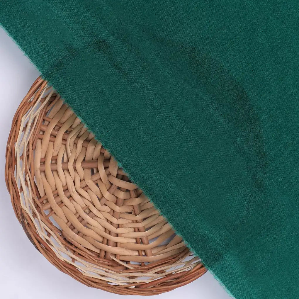 Bottel Green Colour Pure Upada Plain Dyed Fabric