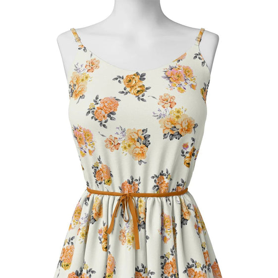 Դեղին Lonicera Grey Leafs թվային տպագրված գործվածք - Upada Silk